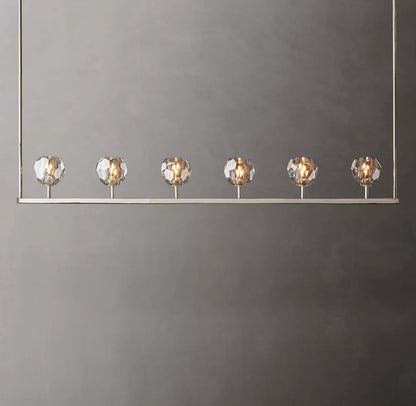 Smoke Crystal Sphere Beam Chandelier