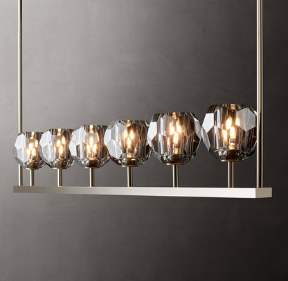 Smoke Crystal Sphere Beam Chandelier