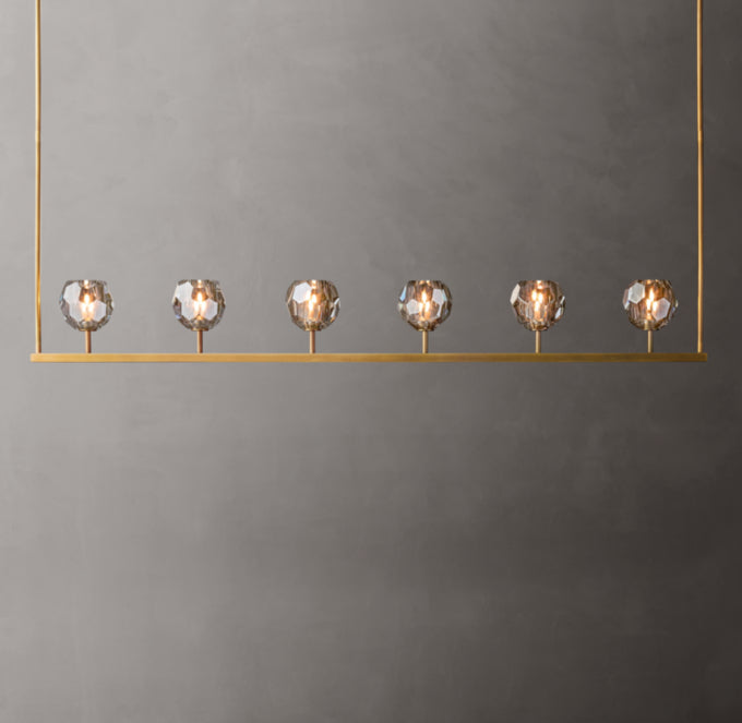 Smoke Crystal Sphere Beam Chandelier