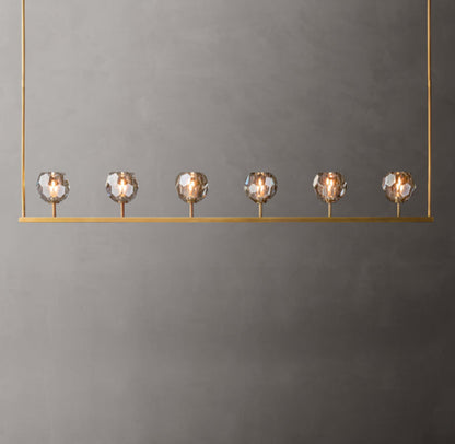 Smoke Crystal Sphere Beam Chandelier