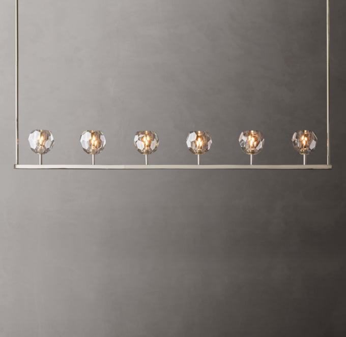 Smoke Crystal Sphere Beam Chandelier