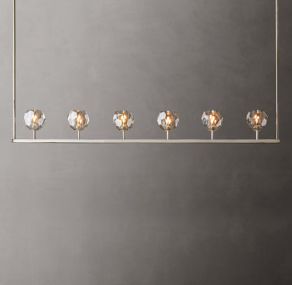 Smoke Crystal Sphere Beam Chandelier