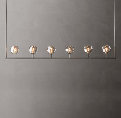Smoke Crystal Sphere Beam Chandelier