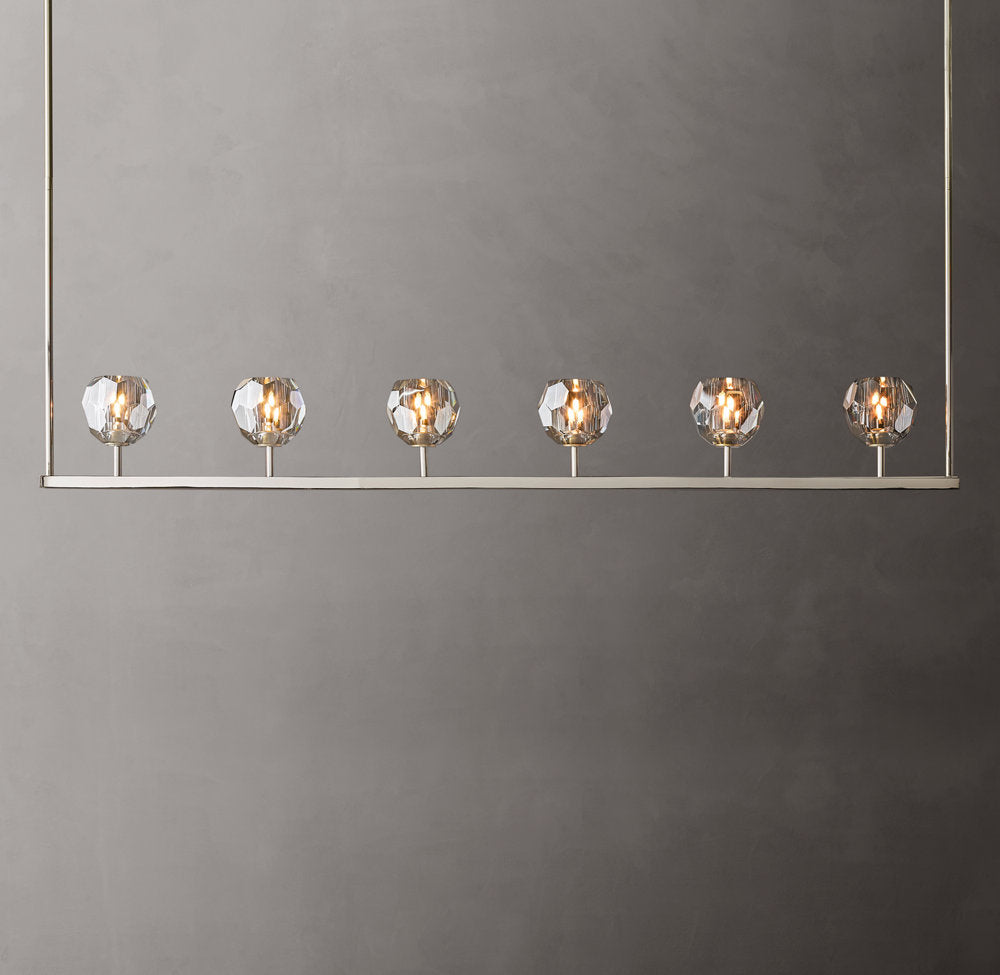 Smoke Crystal Sphere Beam Chandelier