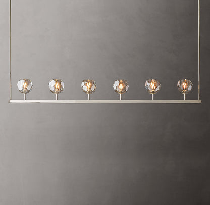 Smoke Crystal Sphere Beam Chandelier