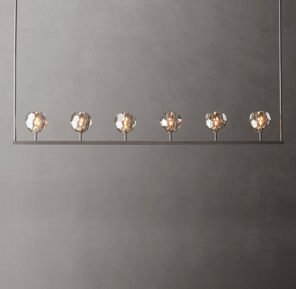 Smoke Crystal Sphere Beam Chandelier