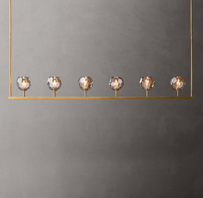 Smoke Crystal Sphere Beam Chandelier