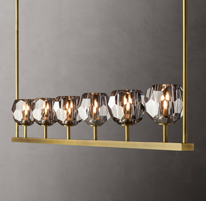 Smoke Crystal Sphere Beam Chandelier