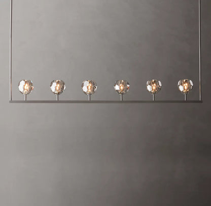 Smoke Crystal Sphere Beam Chandelier