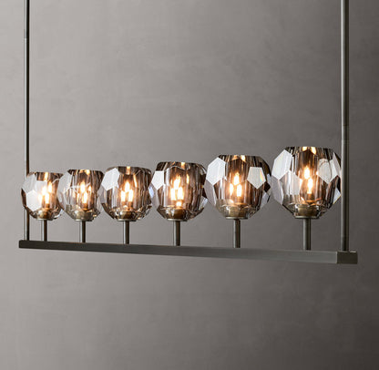 Smoke Crystal Sphere Beam Chandelier
