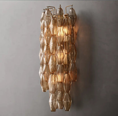 Smoke Polyhedron Glass Wall Light