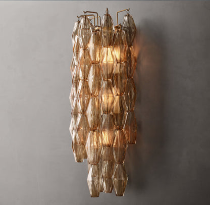 Smoke Polyhedron Glass Wall Light