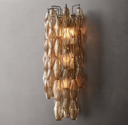 Smoke Polyhedron Glass Wall Light