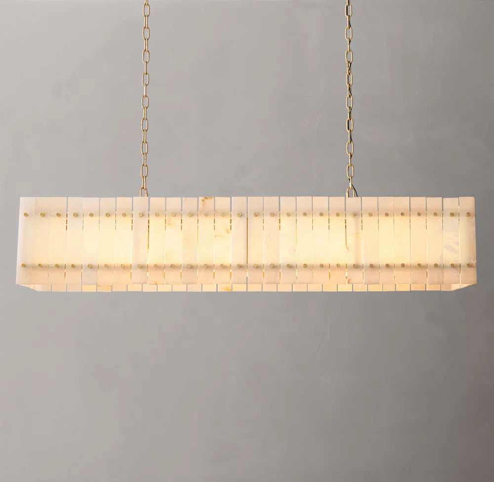 Solenne Natural Alabaster Linear Chandelier