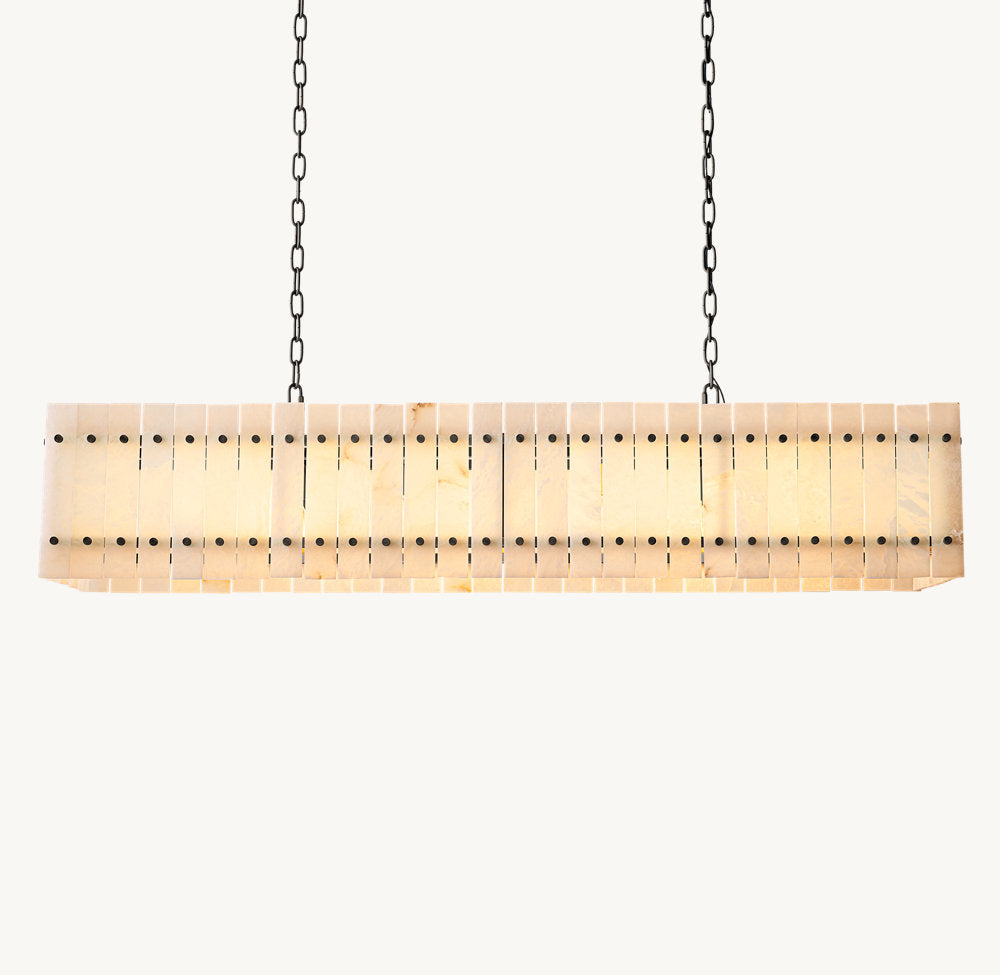 Solenne Natural Alabaster Linear Chandelier