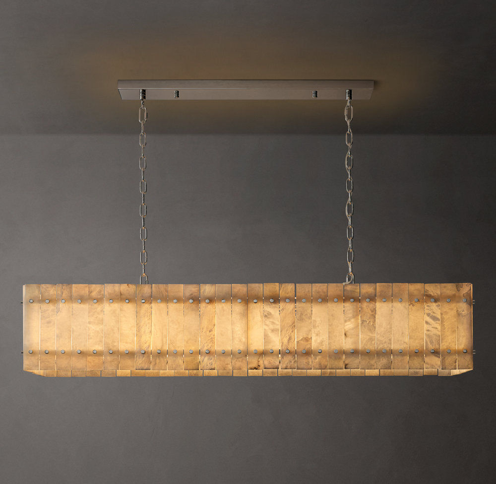 Solenne Natural Alabaster Linear Chandelier
