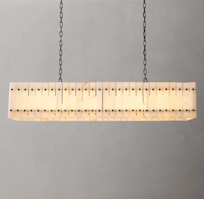 Solenne Natural Alabaster Linear Chandelier
