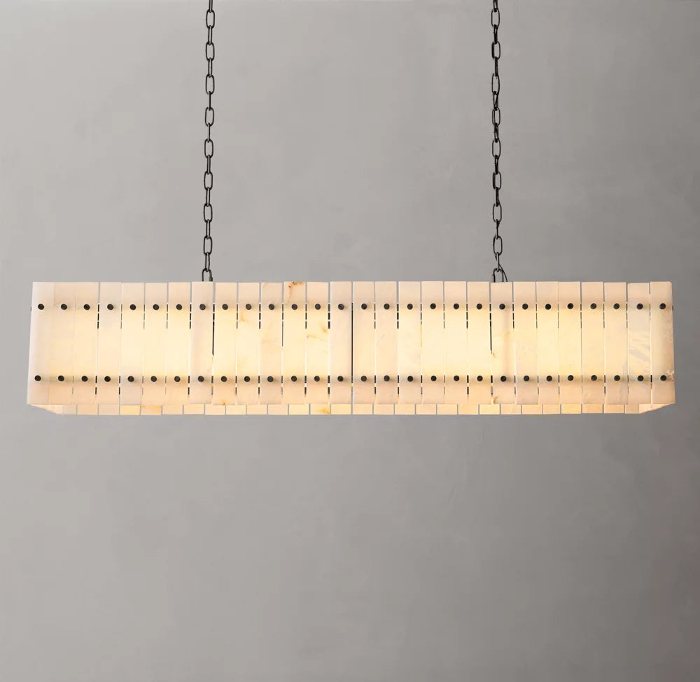 Solenne Natural Alabaster Linear Chandelier