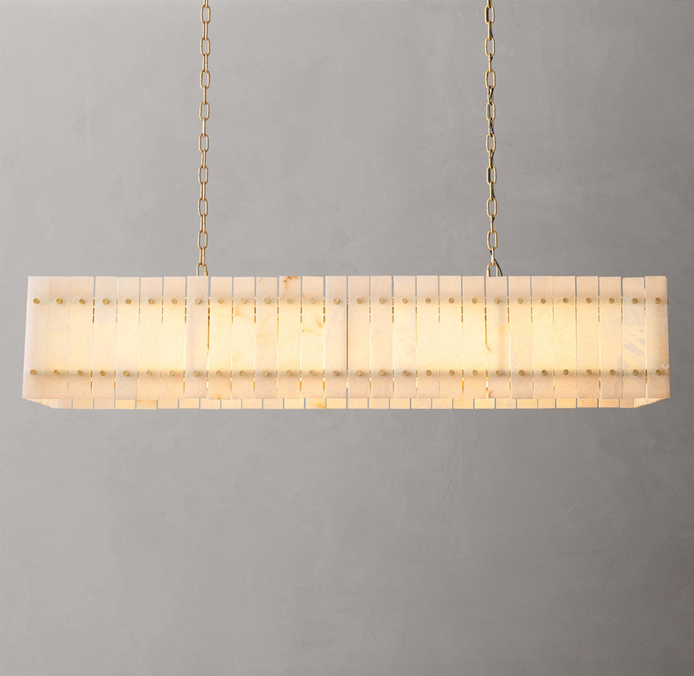 Solenne Natural Alabaster Linear Chandelier