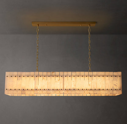 Solenne Natural Alabaster Linear Chandelier