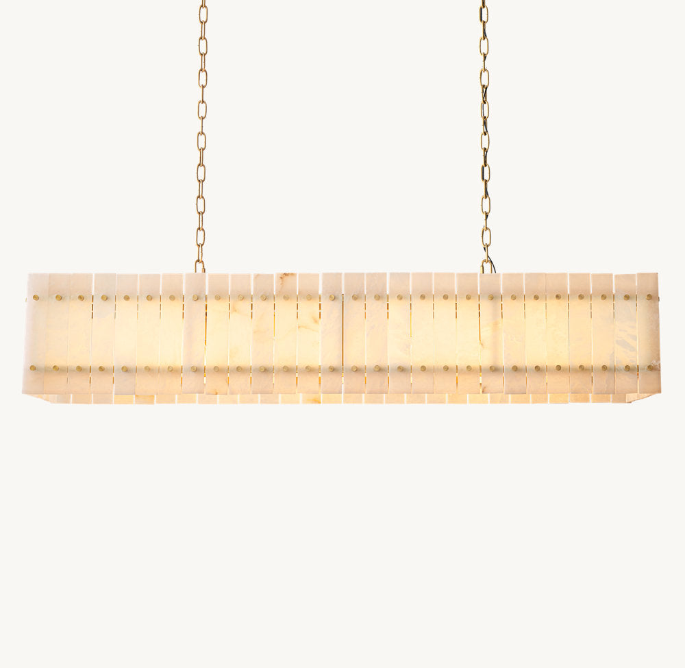 Solenne Natural Alabaster Linear Chandelier
