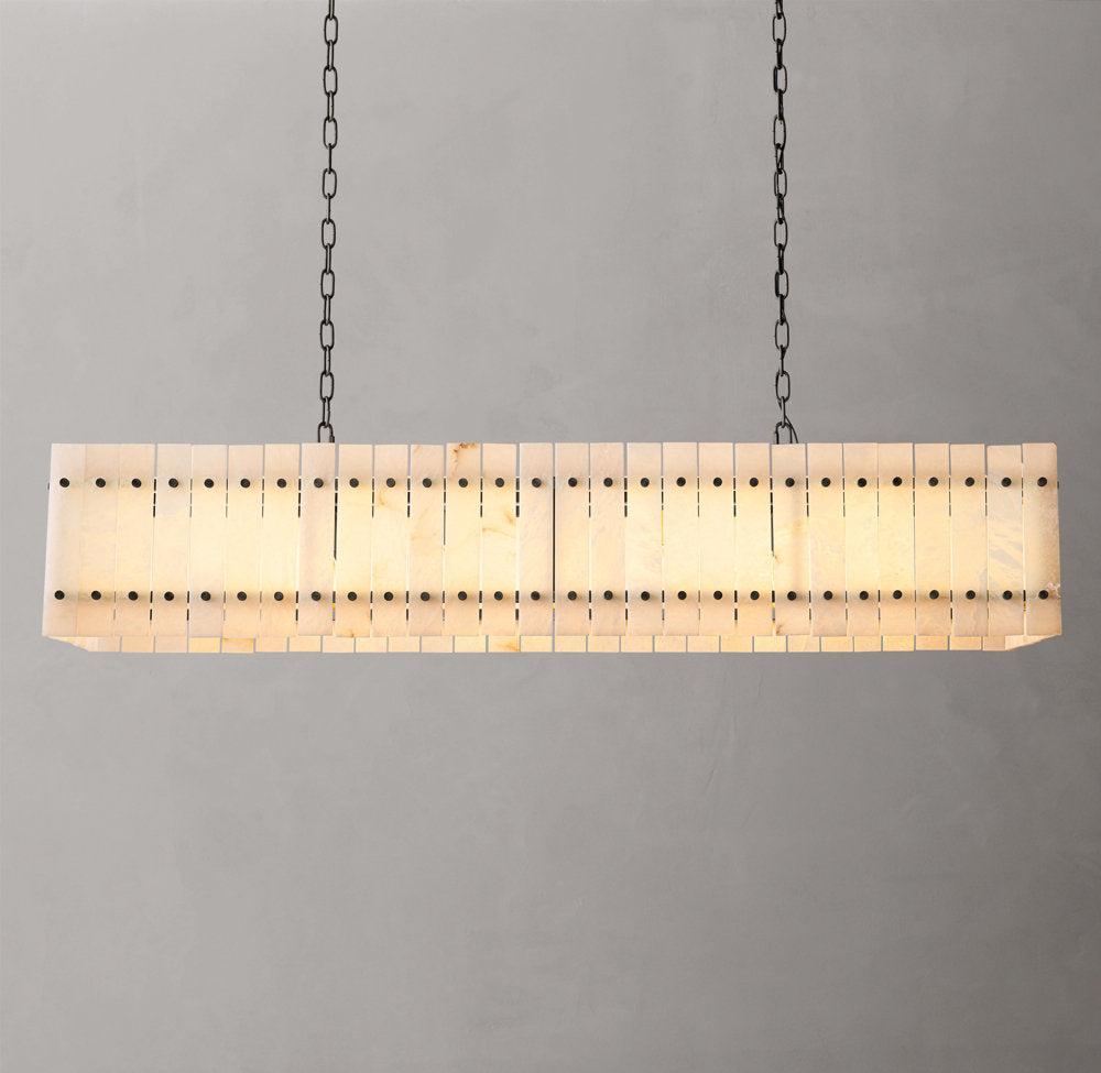Solenne Natural Alabaster Linear Chandelier