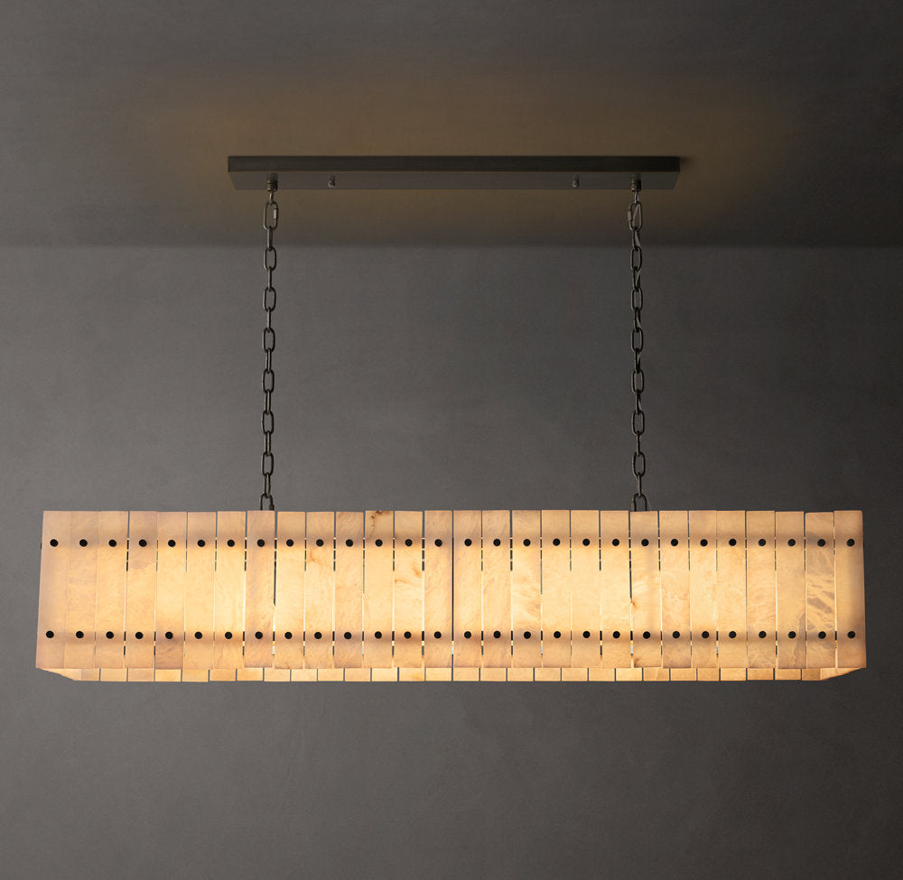 Solenne Natural Alabaster Linear Chandelier