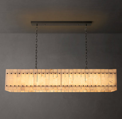 Solenne Natural Alabaster Linear Chandelier