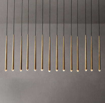 Suspended Brass Column LED Chandelier