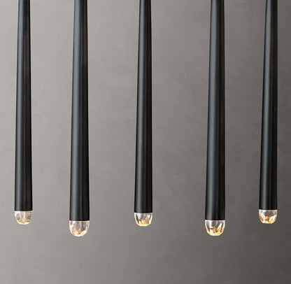 Suspended Brass Column LED Chandelier