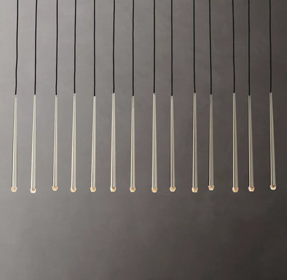 Suspended Brass Column LED Chandelier