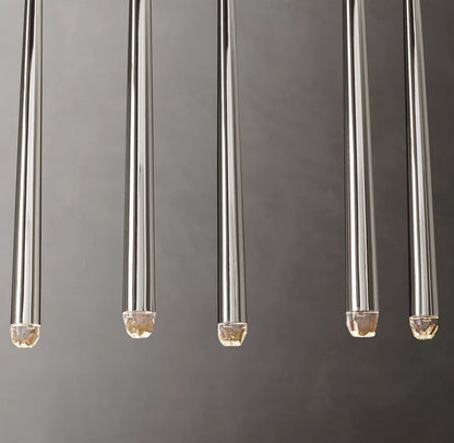 Suspended Brass Column LED Chandelier