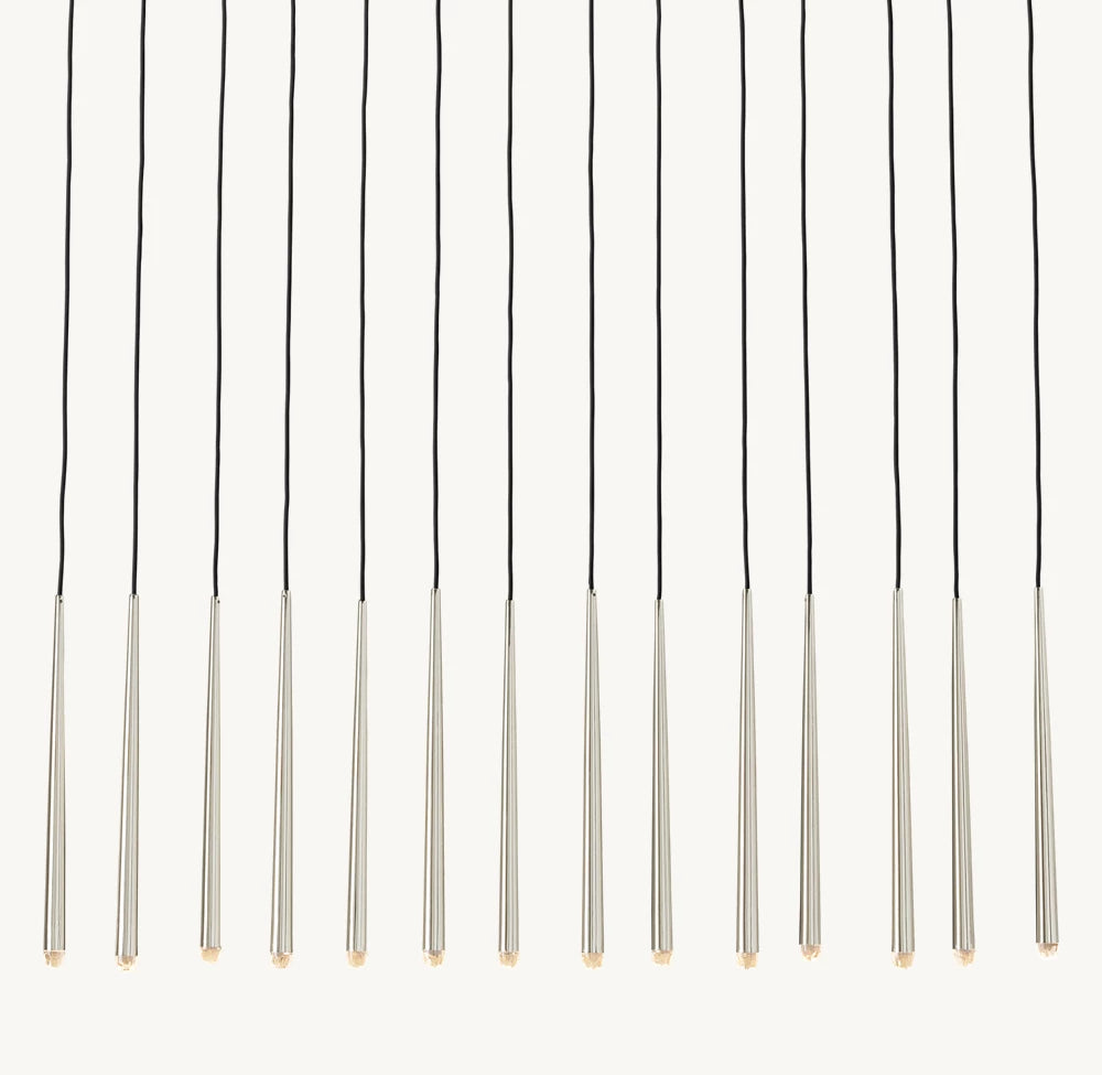 Suspended Brass Column LED Chandelier
