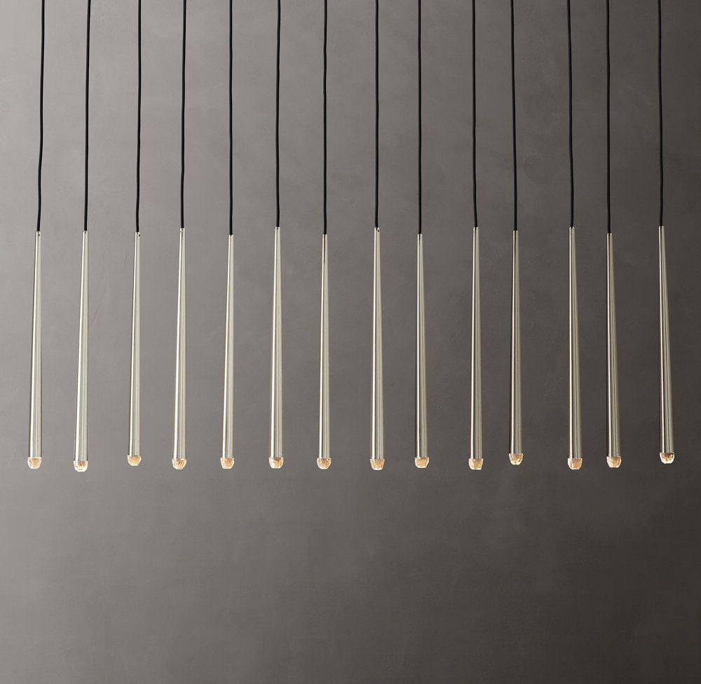 Suspended Brass Column LED Chandelier