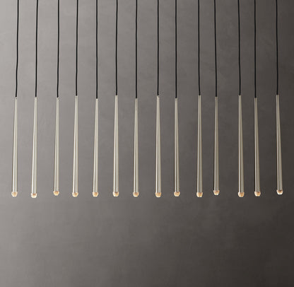 Suspended Brass Column LED Chandelier