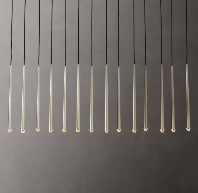 Suspended Brass Column LED Chandelier
