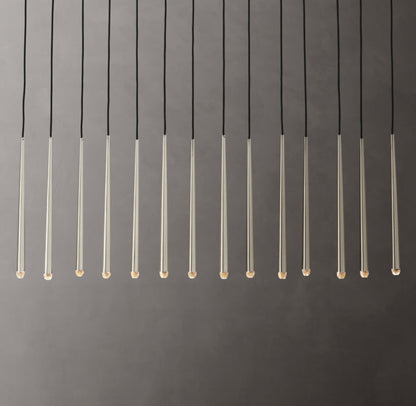Suspended Brass Column LED Chandelier