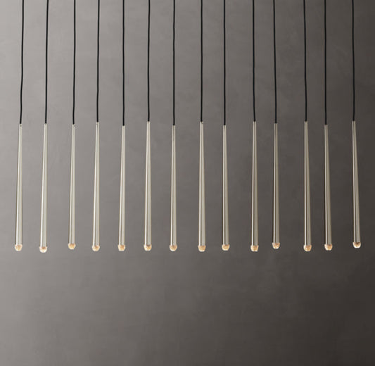 Suspended Brass Column LED Chandelier
