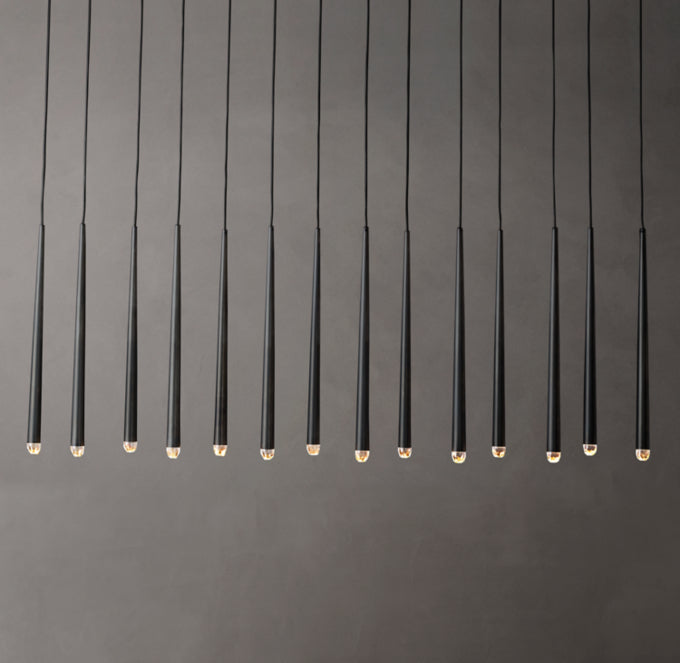 Suspended Brass Column LED Chandelier