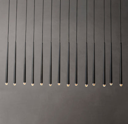Suspended Brass Column LED Chandelier