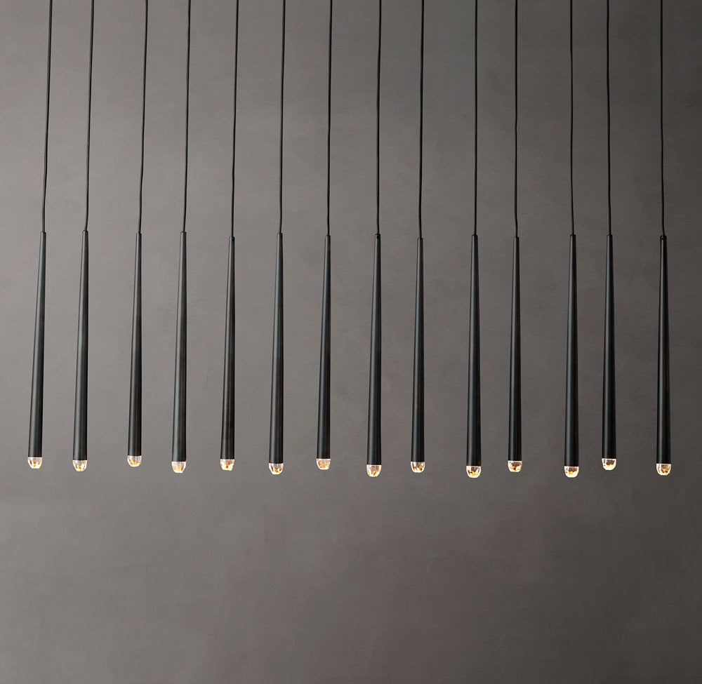 Suspended Brass Column LED Chandelier