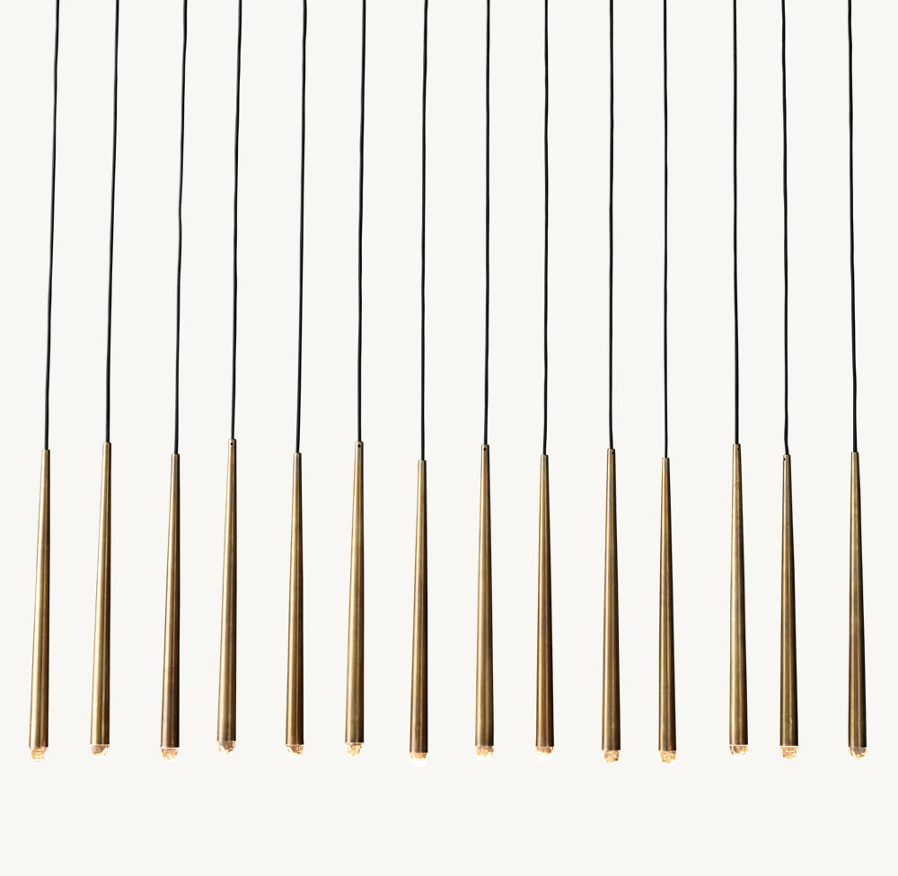 Suspended Brass Column LED Chandelier