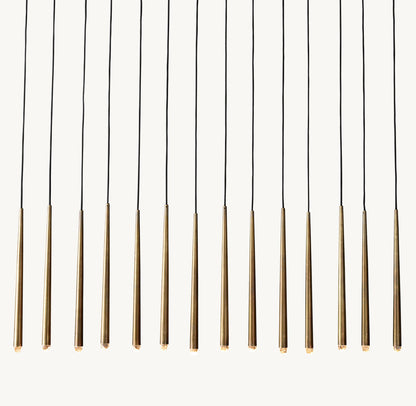 Suspended Brass Column LED Chandelier