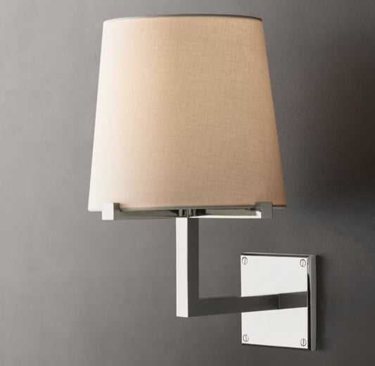 Tapered Linen Barrel Wall Light