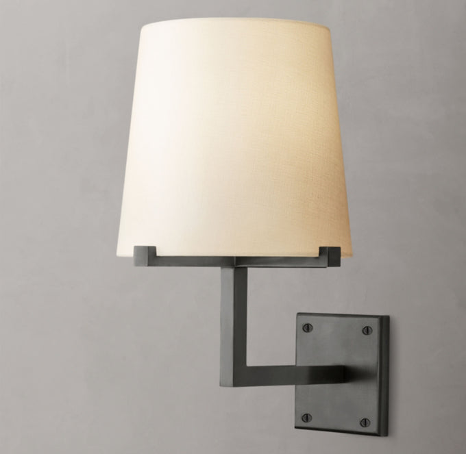 Tapered Linen Barrel Wall Light