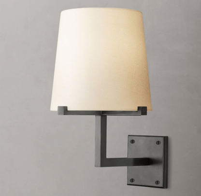 Tapered Linen Barrel Wall Light