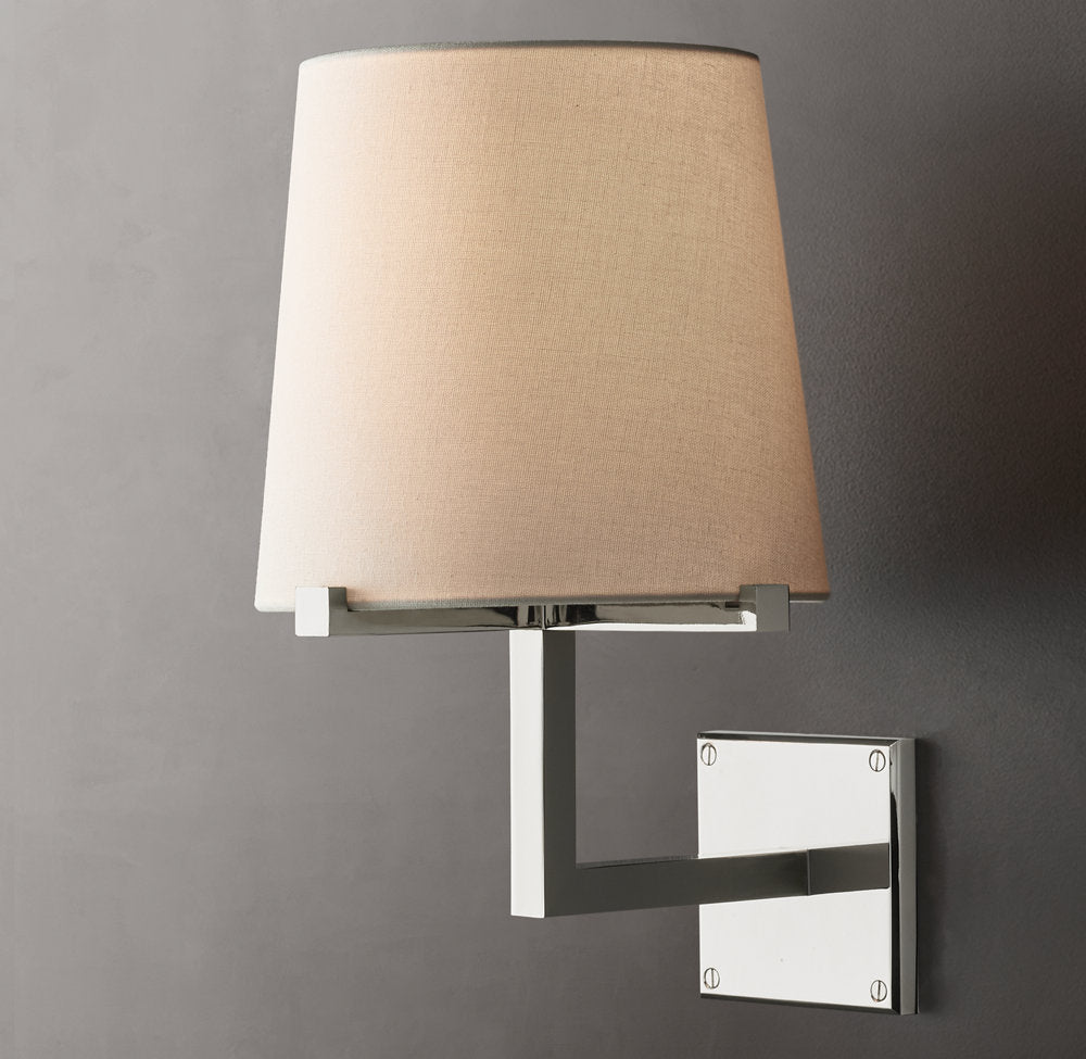 Tapered Linen Barrel Wall Light