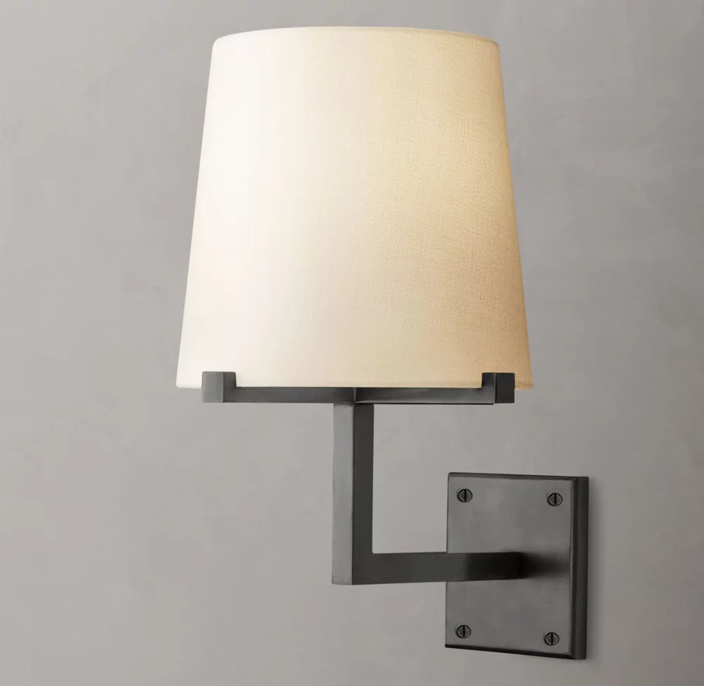 Tapered Linen Barrel Wall Light