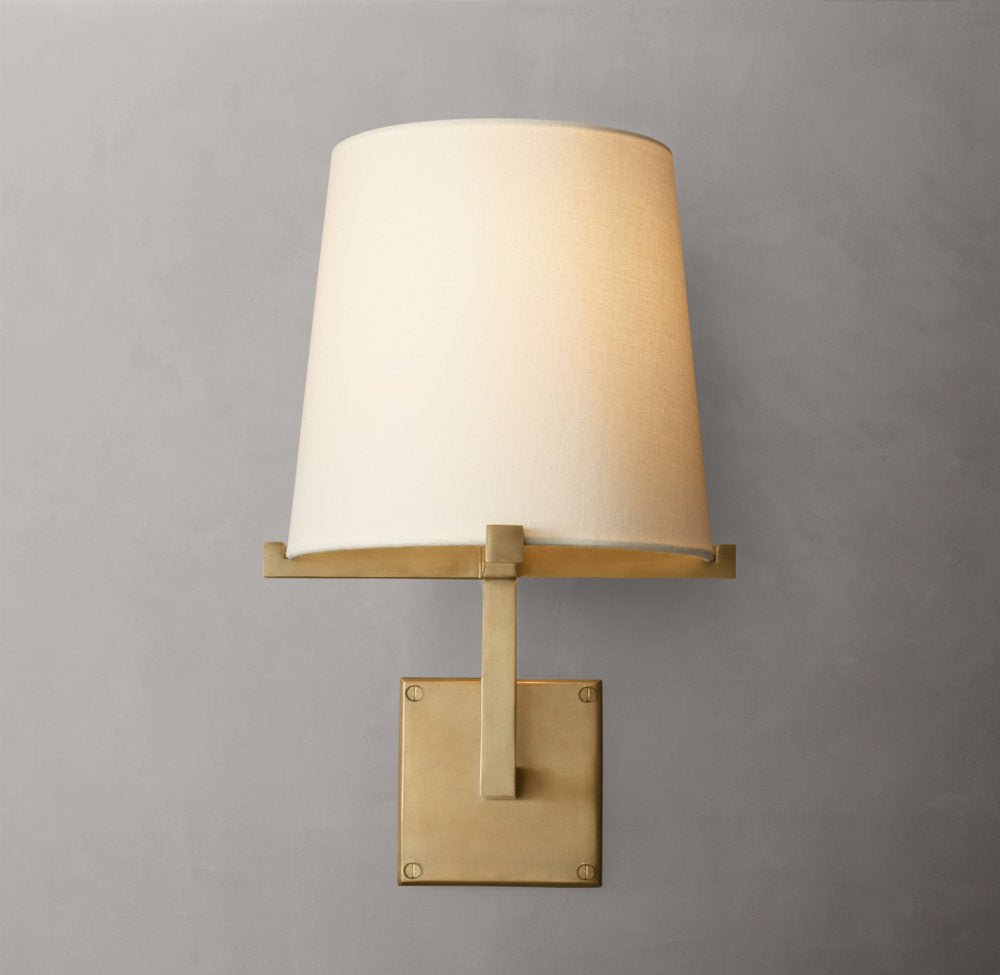 Tapered Linen Barrel Wall Light