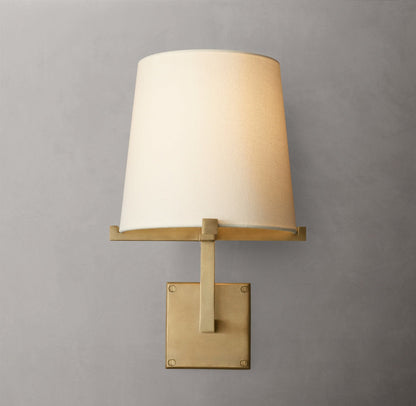 Tapered Linen Barrel Wall Light